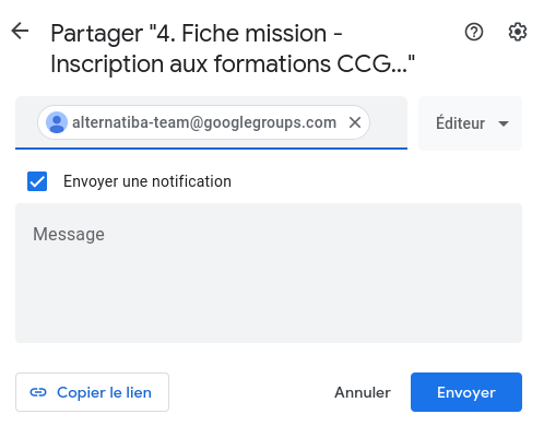 Partager un fichier / dossier