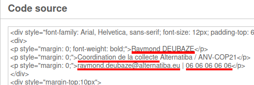 Exemple de code de signature