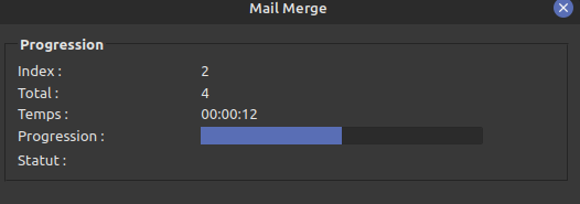 Mail merge : envoi des mails en cours